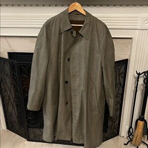Vintage Montgomery Ward Men’s Trench Coat | Plaid | Removable Lining | 42L